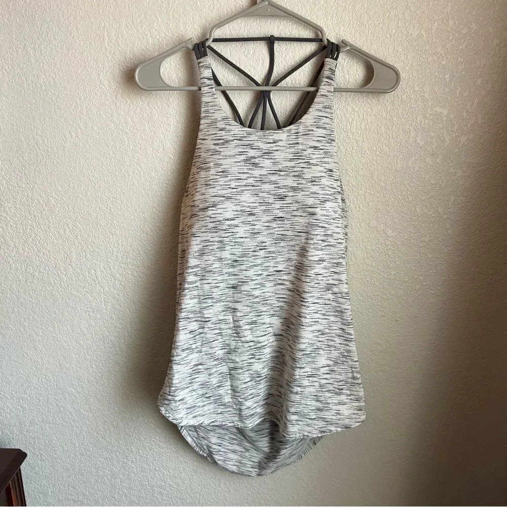 Lululemon Raise The Barre Tank Tiger Space Dye Black White / Dark Carbon